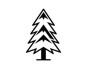 Fototapeta premium Minimalist Pine Tree Icon Vector Illustration
