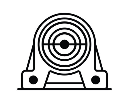 Pillow Block Bearing Detailed Line Art Vector Illustration