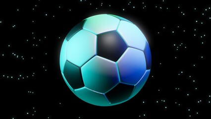 Naklejka premium soccer ball on dark background