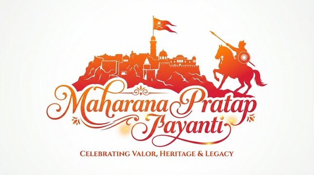 Maharana Pratap Jayanti typo concept on background.