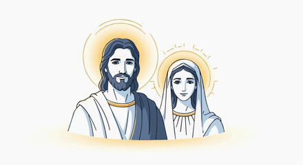 Fototapeta premium Jesus Christ Religious Portrait Illustration