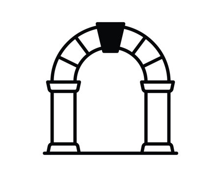 Stone keystone archway vector illustration architectural design.
