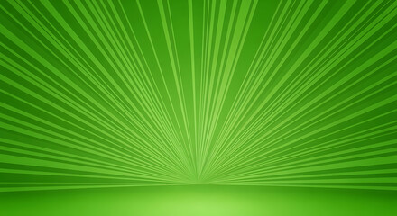 Obraz premium Vibrant green background with sunburst rays and lines emanating from the center