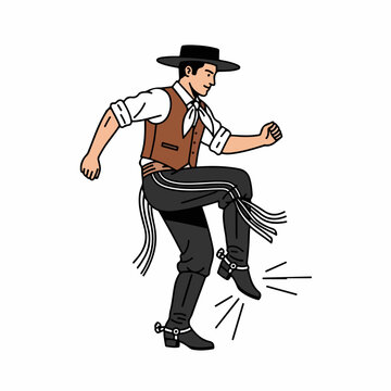 Argentinian malambo dance vector illustration on white background