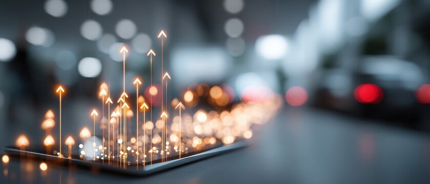 Growth mindset shift roadmap on tablet business meeting digital content modern office high-angle view innovation concept