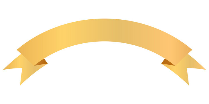 Gold ribbon banner vector illustration isolated