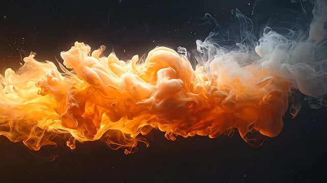 Abstract colorful ink in water creating an artistic and vibrant visual effect on dark background