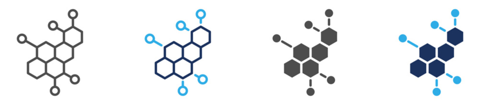 hormone icon set multi concept