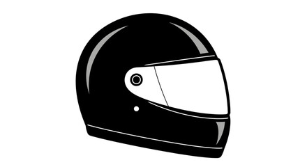 Fototapeta premium Black motorcycle helmet with visor.