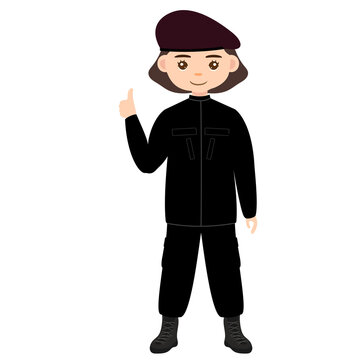 Female Correctional Officer Formal Standing Pose Character