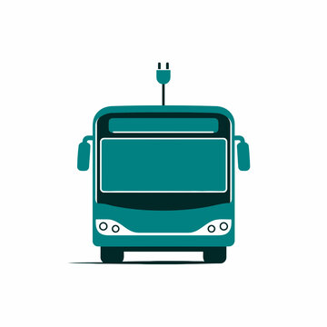 An electric bus is shown charging on a road
