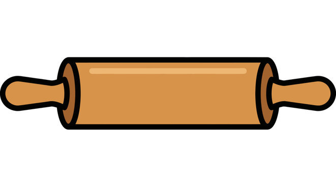 A cartoon illustration of a rolling pin.