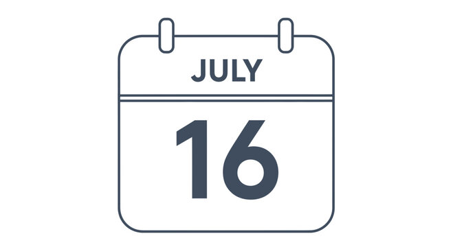 July 16th Calendar Date Icon