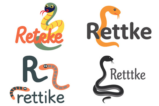 Rettke Snake Vector Illustration - Reptile Wildlife Art