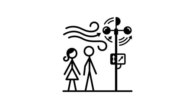 People Observing Wind Measurement Devices