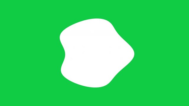 White Angular Organic Blob Shape Morphing on Green Screen, Looping Animation