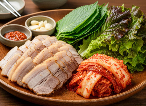 韓国茹で豚料理ポッサム1