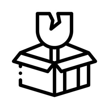 fragile package line icon