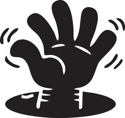 Obraz premium Black silhouette hand vector illustration design human palm icon concept