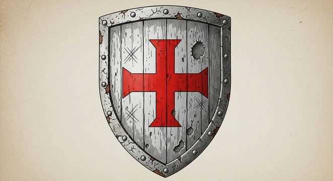 Medieval Shield With St George Cross