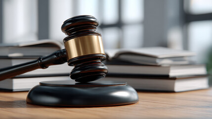 Fototapeta premium Gavel judge law court justice legal verdict hearing trial office
