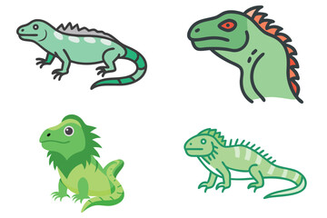 Fototapeta premium Iguana Vector Illustration - Tropical Reptile Icon