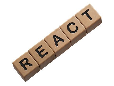 text react javascript library.close up of wooden elements,Business Concept.Supports PNG files with transparent backgrounds.