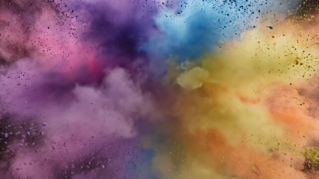 Colorful powder explosion for commercial backgrounds, digital design, and advertising