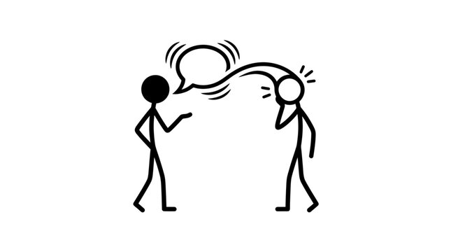 Communication Concept Talking and Listening Stick Figures