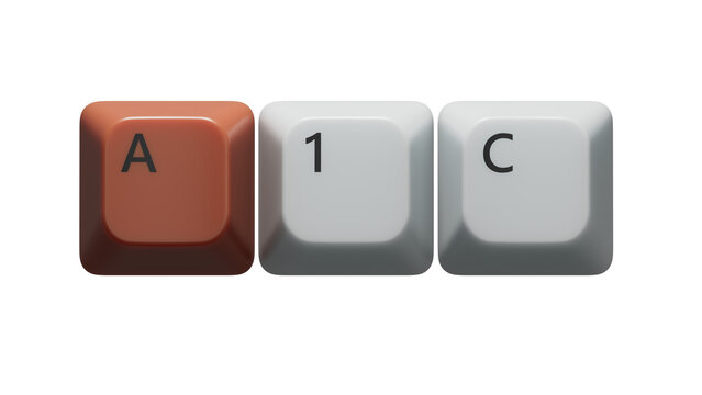 A1C text on Computer keyboard keys, medical concept.close up of Computer keyboard keys,Business Concept.Supports PNG files with transparent backgrounds.