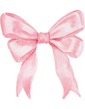 pink bow watercolor