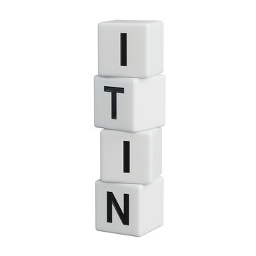 wooden elements with ITIN business word.close up of wooden elements,Business Concept.Supports PNG files with transparent backgrounds.