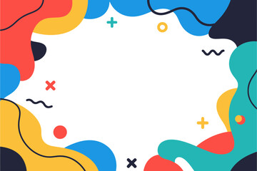 Obraz premium Modern Abstract Fluid Background with Solid Shapes. Clean Minimalist Vector Composition for Website Banner and Landing Page.