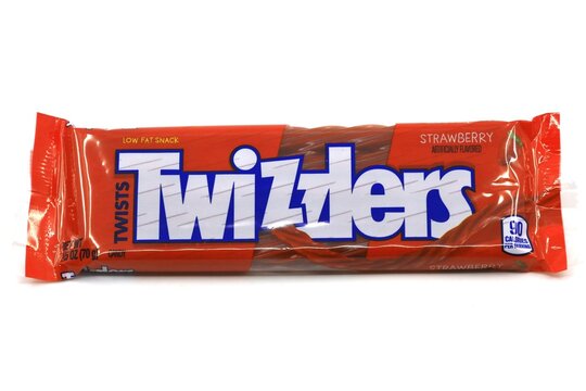 Twizzlers candy Licorice isolated on white