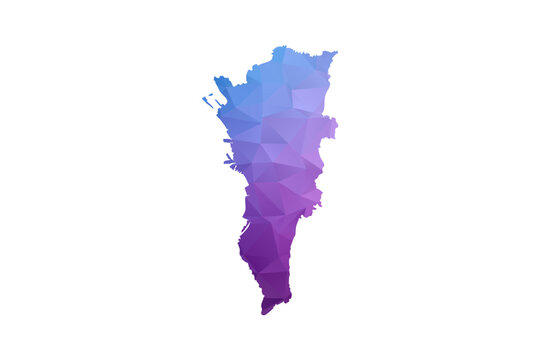 Manila Map - Polygon Style Vector Illustration in Blue and Purple Gradient, Low Poly Geometric Design, Isolated on White Background, Ideal for Infographics and Learning Materials.