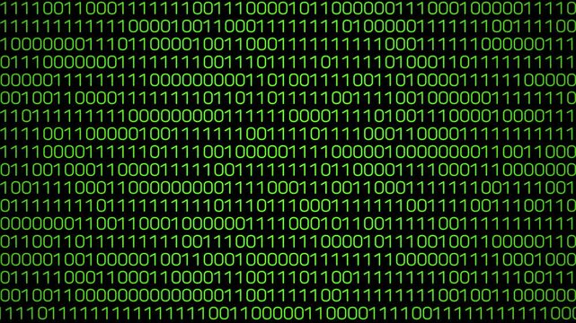 Green Binary Code Background Hacker Style Digital Data Animation