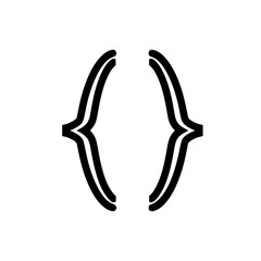 Fototapeta premium A black curly bracket symbol Vector, illustration