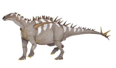 ダケントルルス。剣竜類として最初に発見された恐竜。自作の水彩画をベースに細部を鮮明に描いた作品 © Mineo