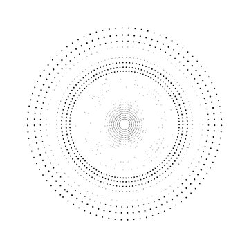 A circular pattern of dots forming concentric circles Vector, illustration
