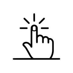 Fototapeta premium A hand clicking a button with rays of light emanating from it Vector, illustration