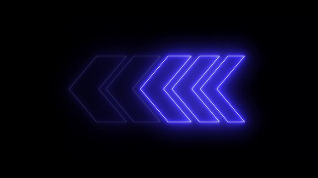 Neon Arrow Chevron Animation Glow Direction Indicator Futuristic Motion