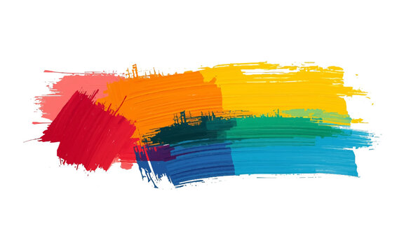 Rainbow Brushstrokes: A vibrant composition of a rainbow of colors, created by bold brushstrokes, offering an abstract and energetic visual.