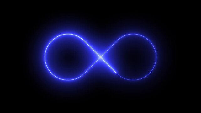 Neon Infinity Loop Animation Glowing Endless Flow Motion Background