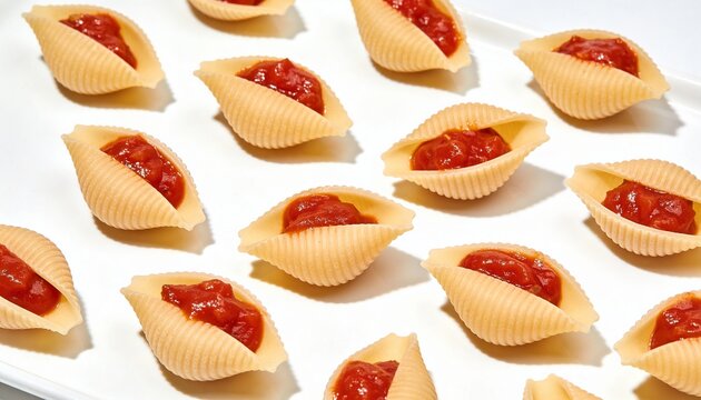 Stuffed pasta shells with tomato sauce