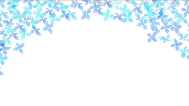 Floating Watercolor Light Blue Flowers on White Background