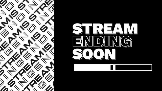 Stream Ending Soon Screen Loop Animation with Typography Text Animation for Live Streaming Overlay