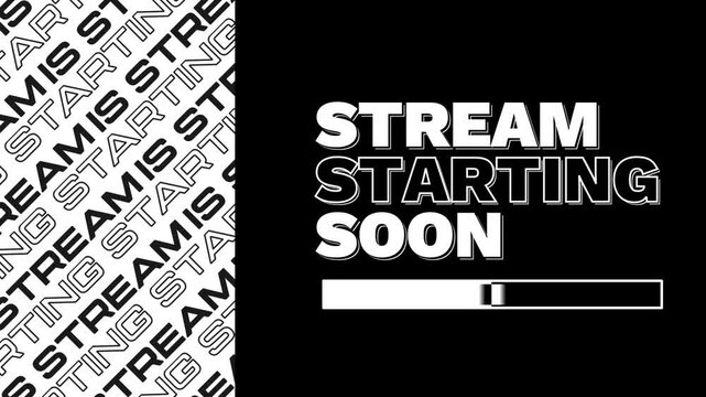 Stream Starting Soon Screen Loop Animation with Typography Text Animation for Live Streaming Overlay