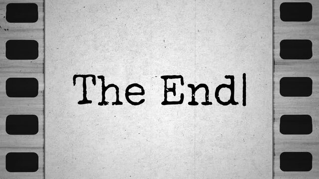 The End Title Animation Vintage Film Old Movie Grain Effect