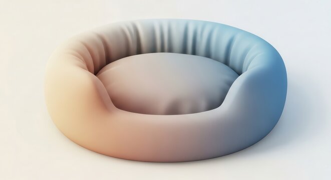 A serene pet comfort bed with a smooth gradient color transition for modern living spaces