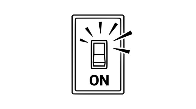 Vector graphic of a light switch turned on position
